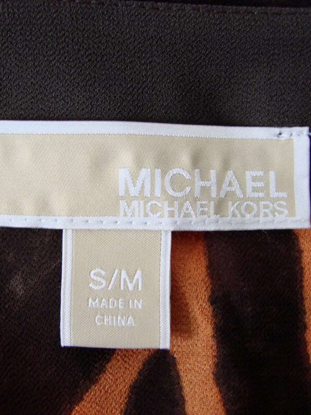 Michael Michael Kors Blouse Tiger Animal Print Sheer Poncho Gold Small Medium - Picture 3 of 13